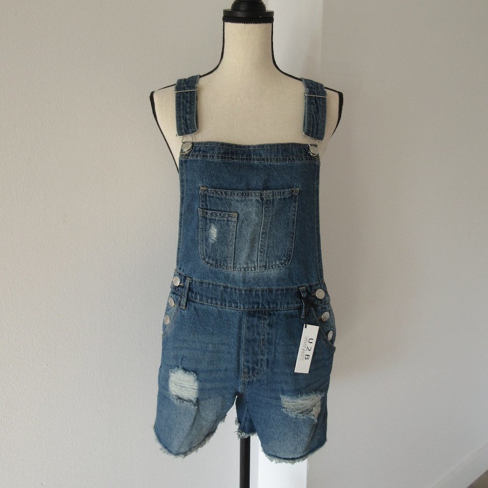 Urban Basics Overall Shorts Shortalls Sz S Denim NWT